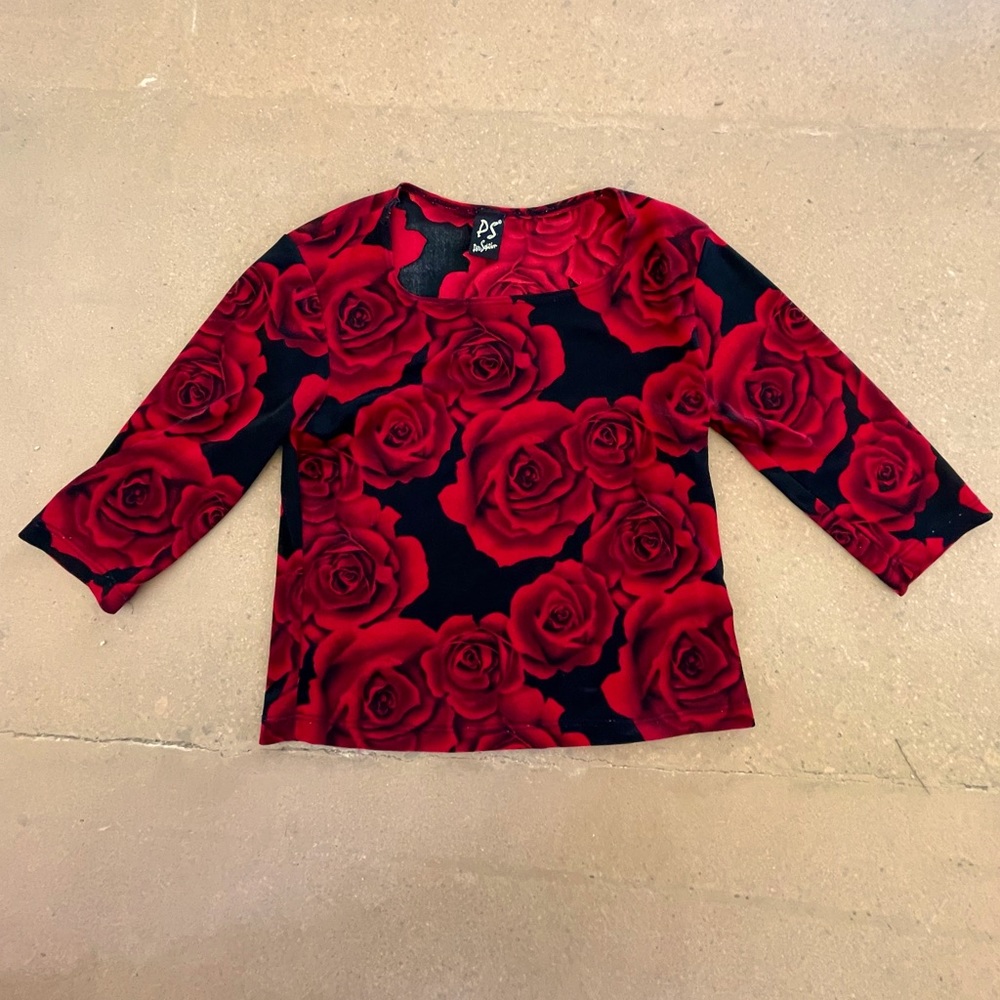 90s Vintage Rose Shirt